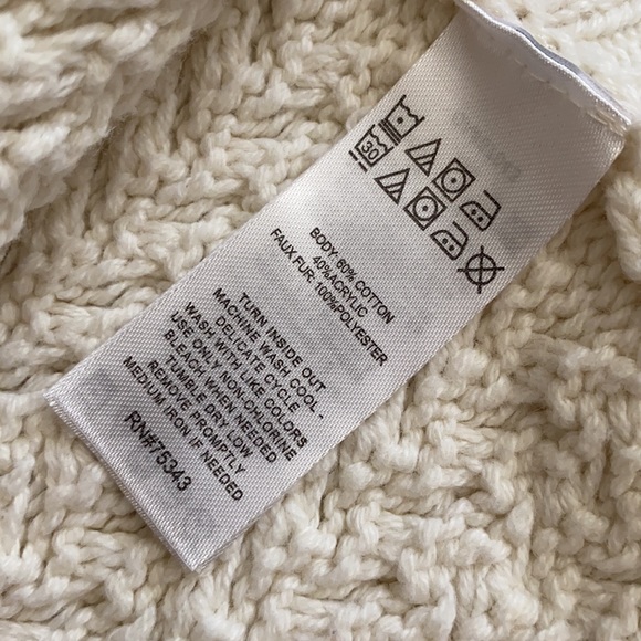 Aspen Kids | Leopard Faux Fur Trim Turtleneck Sweater Knit Poncho Cape (L 10/12) - Picture 10 of 16